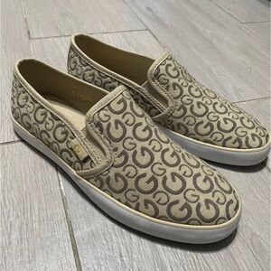 G by Guess Slip On Beige Signature Logo Design Casual Sneakers